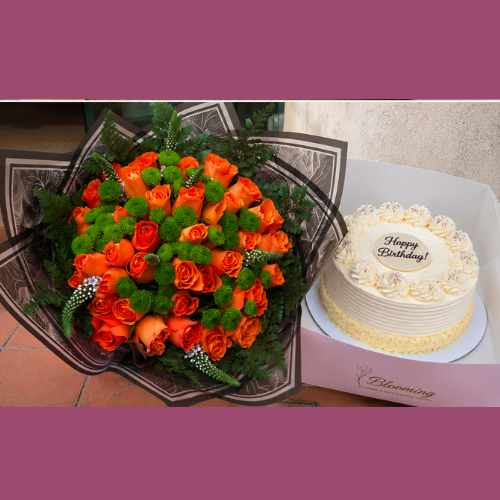 Cake & Flowers Gift Bundle