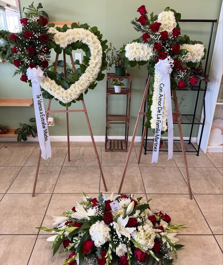 Eternal Love Funeral Flower Package – Casket Spray, Heart Wreath & Cross